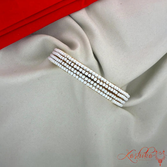 Premium Multi-Row Pearl Gold Plated Bangle Set for Women | Festive & Wedding Wear