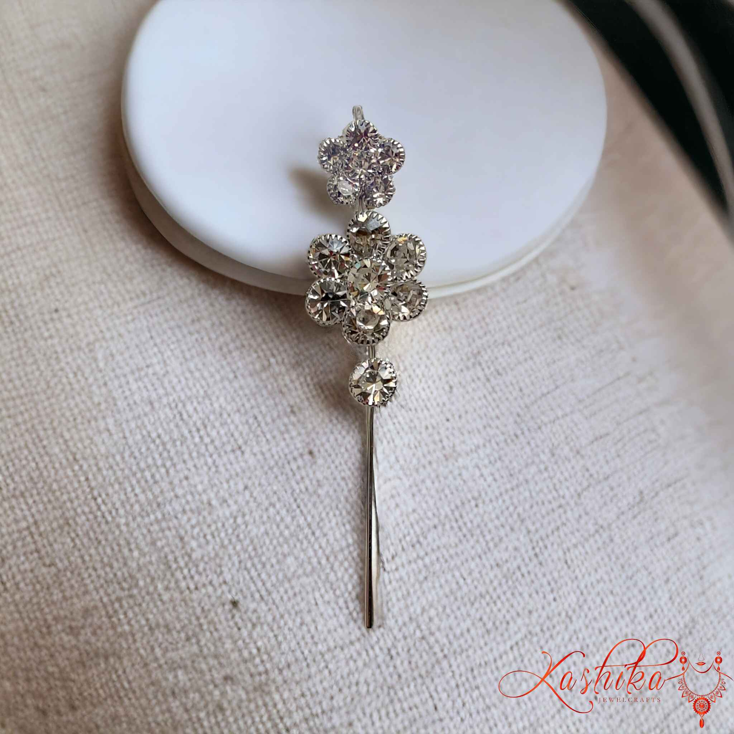 The Diamond Flower Earcuff - Kashika JewelCrafts