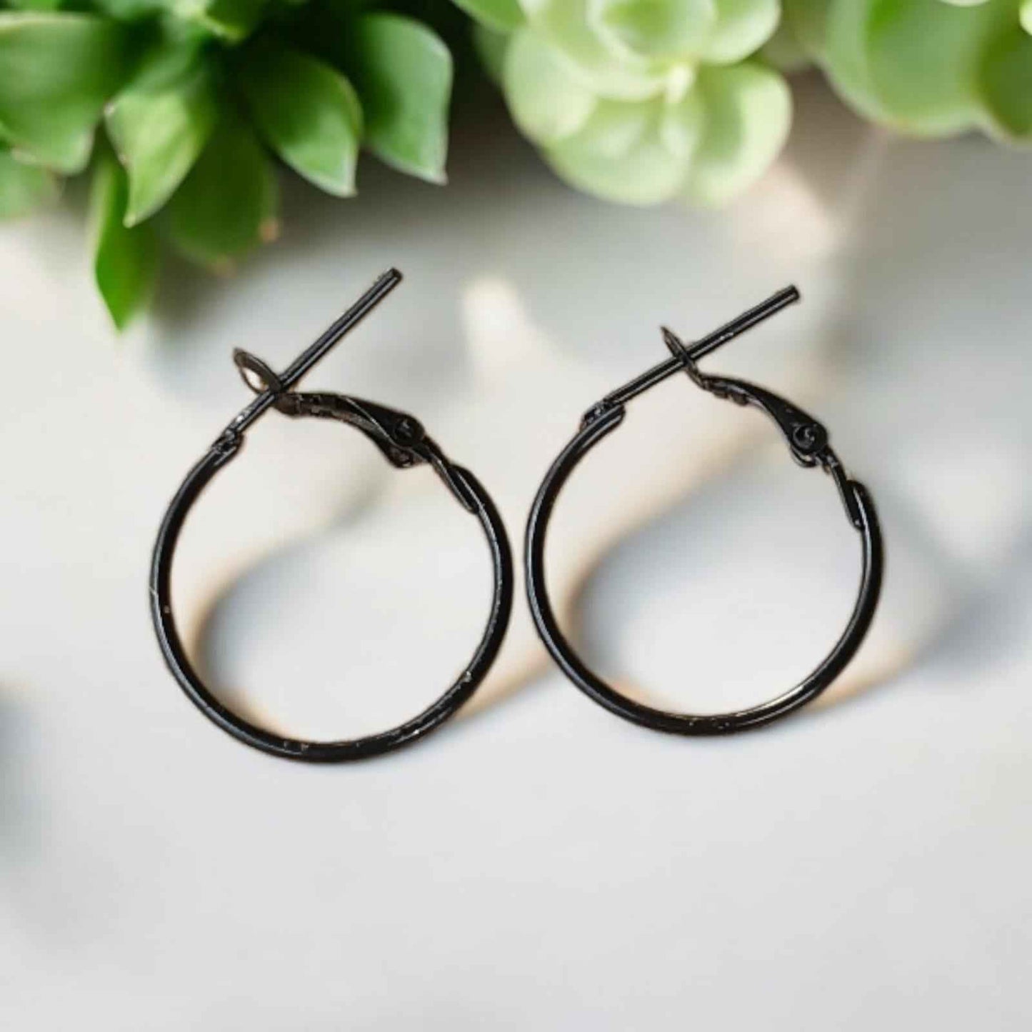 Black small western hoop earrings - Kashika JewelCrafts