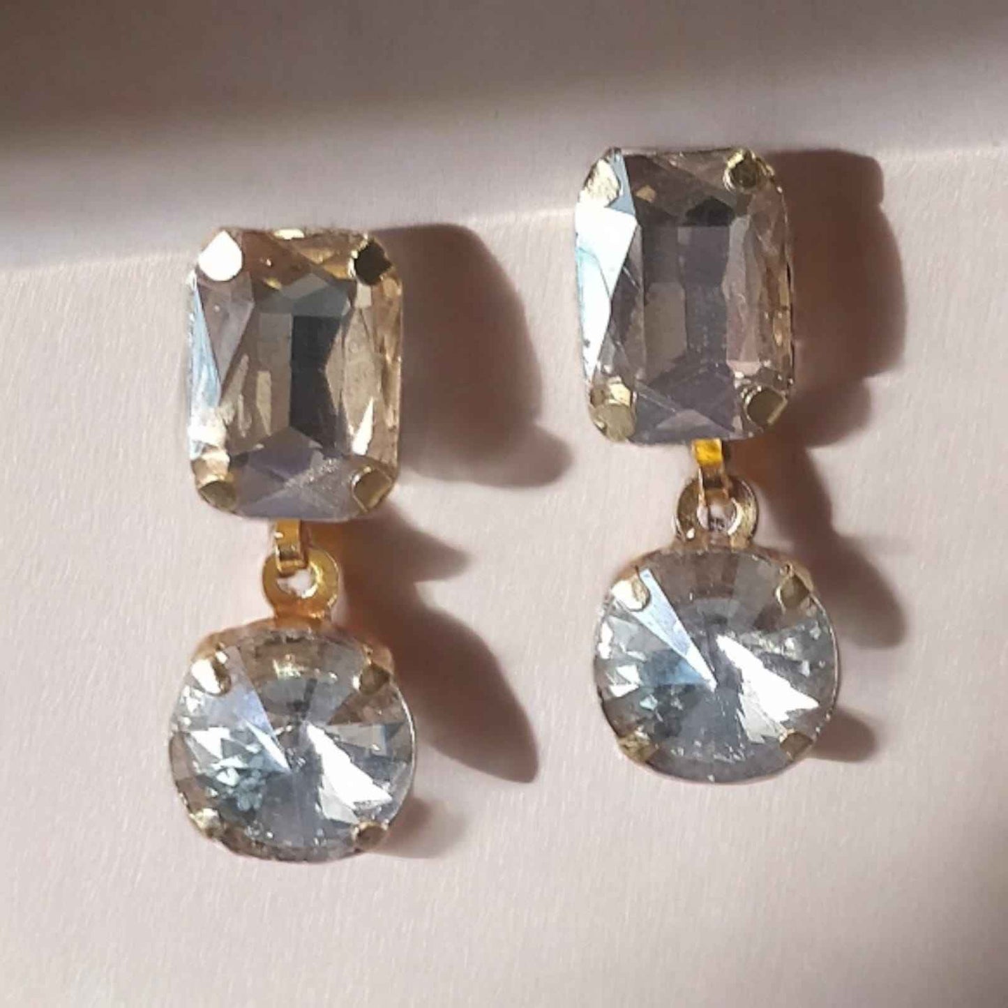 Bache crystal stone indian earrings - Kashika JewelCrafts