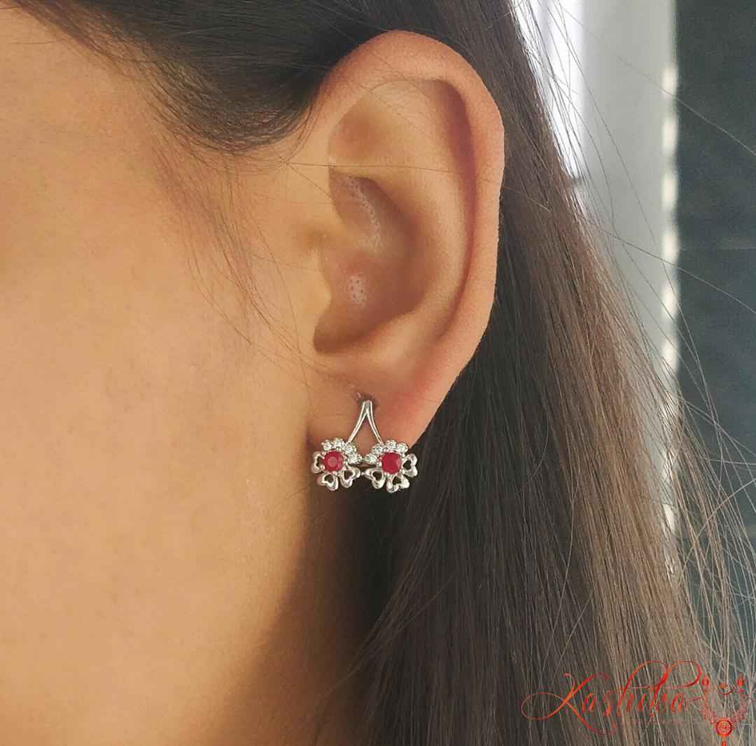 Cherry stud earrings - Kashika JewelCrafts