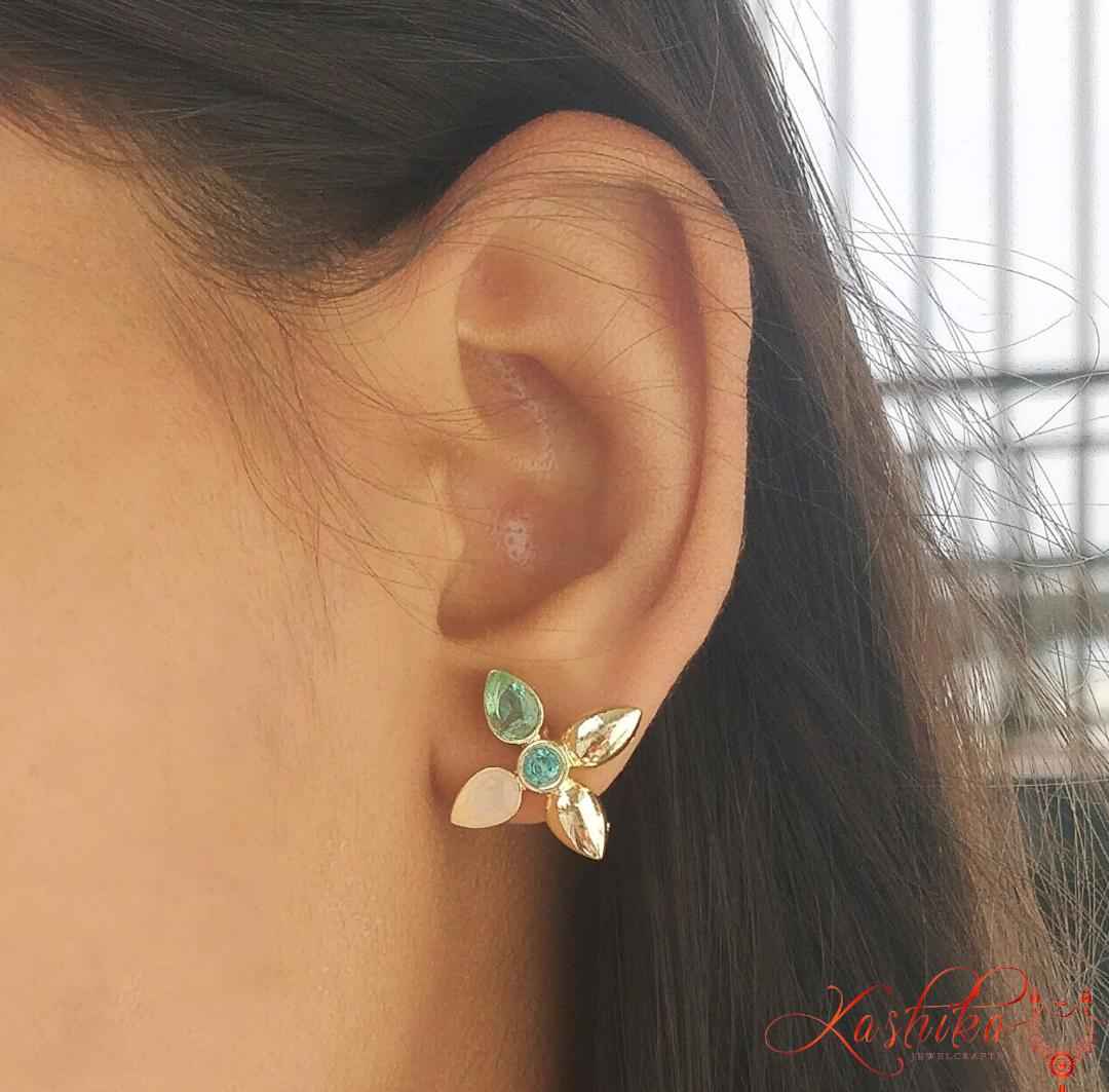 Subtle colour tone stud earrings - Kashika JewelCrafts
