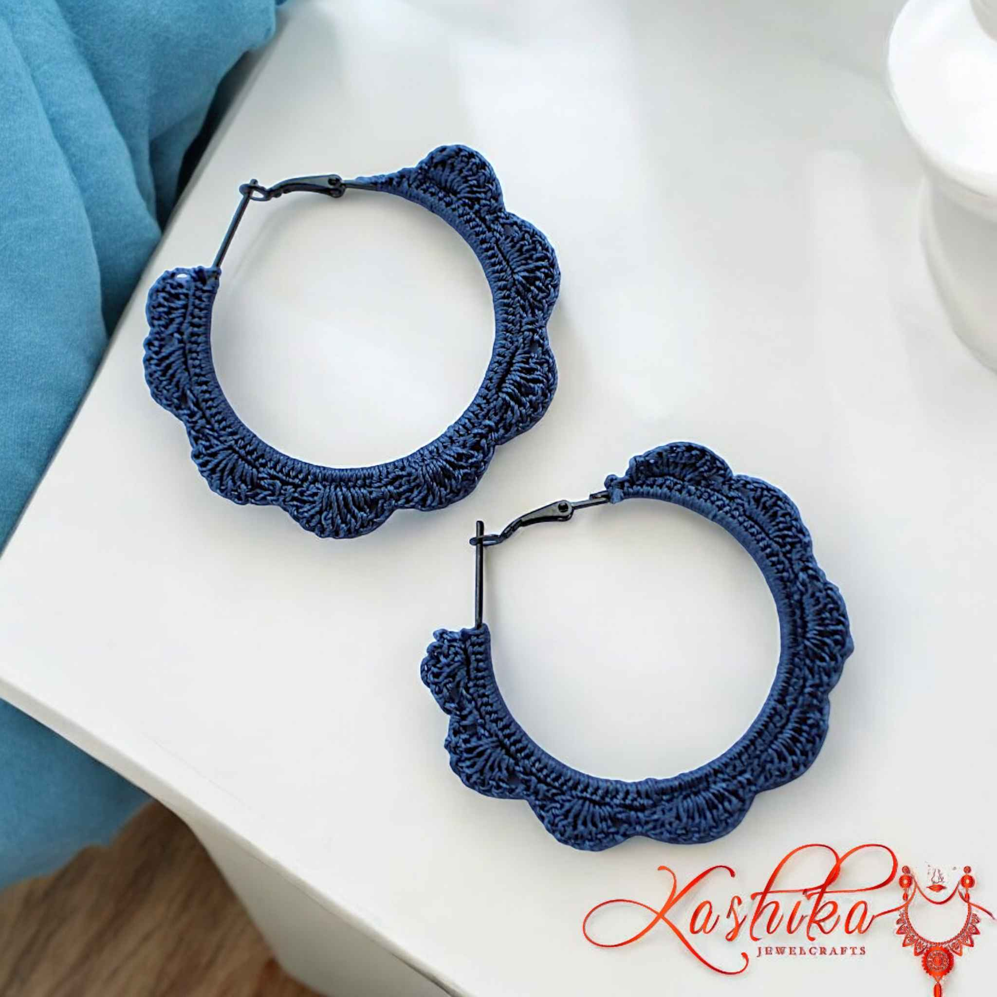 Bluebell Lace Crochet Earrings - Kashika JewelCrafts