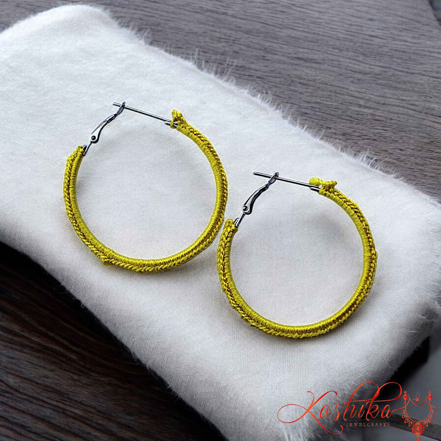Amber Sun Crochet Earrings - Kashika JewelCrafts