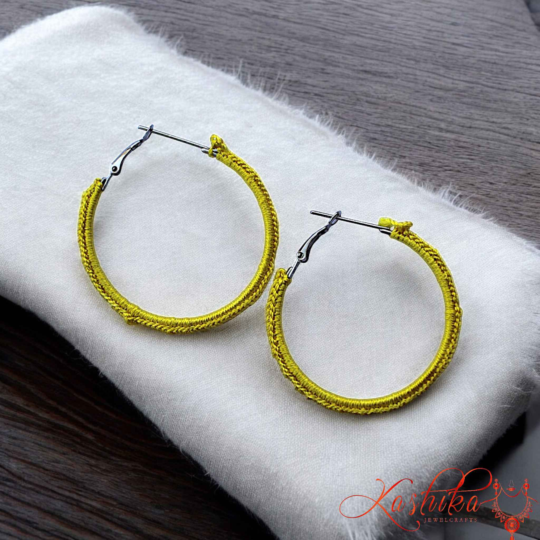 Amber Sun Crochet Earrings - Kashika JewelCrafts
