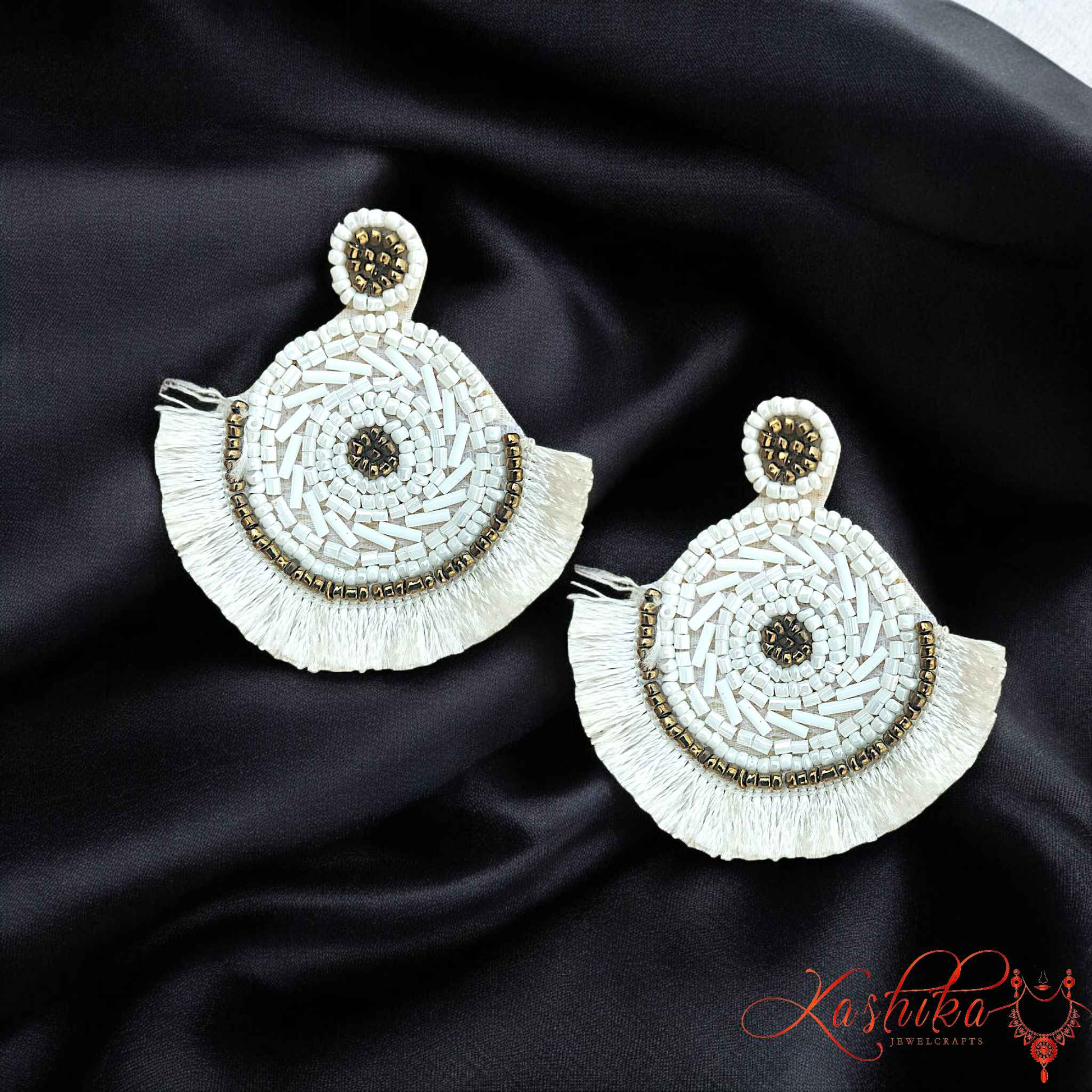 Handcrafted Beaded Fringe Earrings – Bohemian Elegance in Every Detail - Kashika JewelCrafts