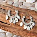 Boho Macrame Cowrie Shell Hoop Earrings – Handmade Beach-Inspired Jewelry - Kashika JewelCrafts