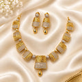 Gold-Tone CZ Designer Necklace Set