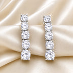 Silver-Tone CZ Tennis Necklace Set