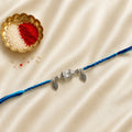 Blue Crystal Leaf Designer Rakhi