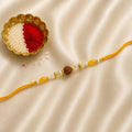 Yellow Rudraksha Pearl Designer Rakhi