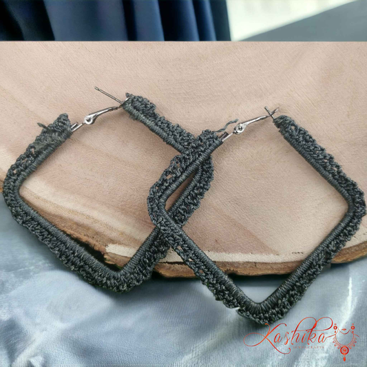 Smoky Elegance Crochet Earrings - Kashika JewelCrafts