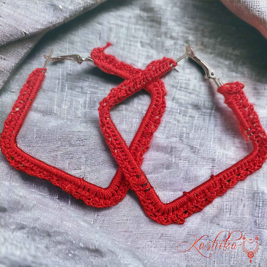 Cherry Twist Crochet Earrings - Kashika JewelCrafts