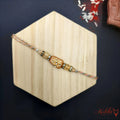 Minimalist Brown Kundan Work Rakhi  - subtle Sparkle for Brother product image by Kashika JewelCrafts