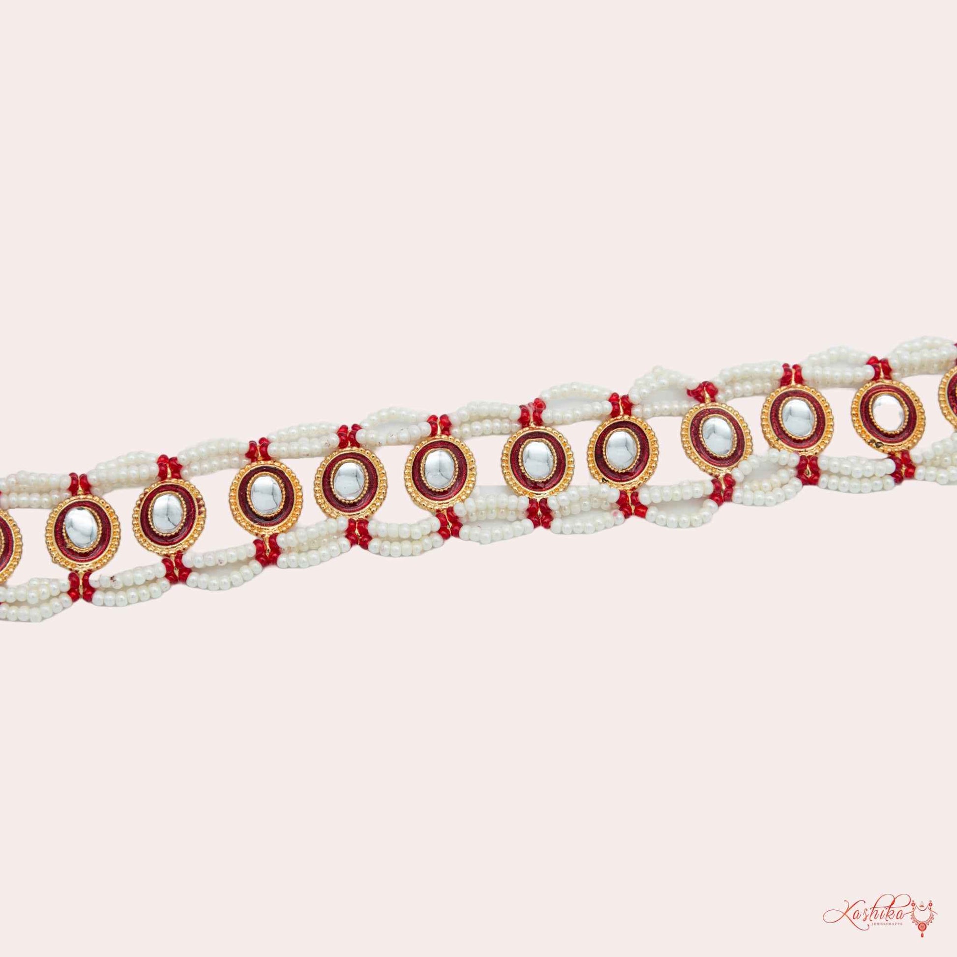 Red Kundan and Chid Matha Patti - Kashika JewelCrafts