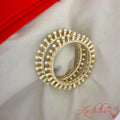 Royal Pearl & CZ Gold Plated Bangle Set for Women | Premium Wedding Kada Bangles