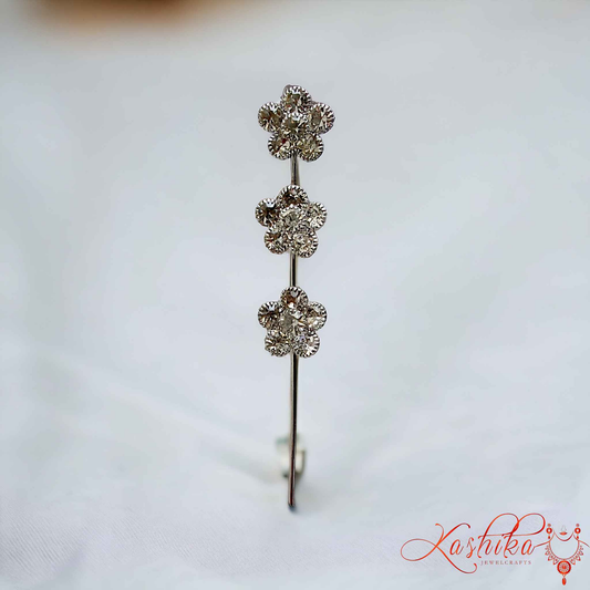 The Three Flower Diamond Earcuff - Kashika JewelCrafts