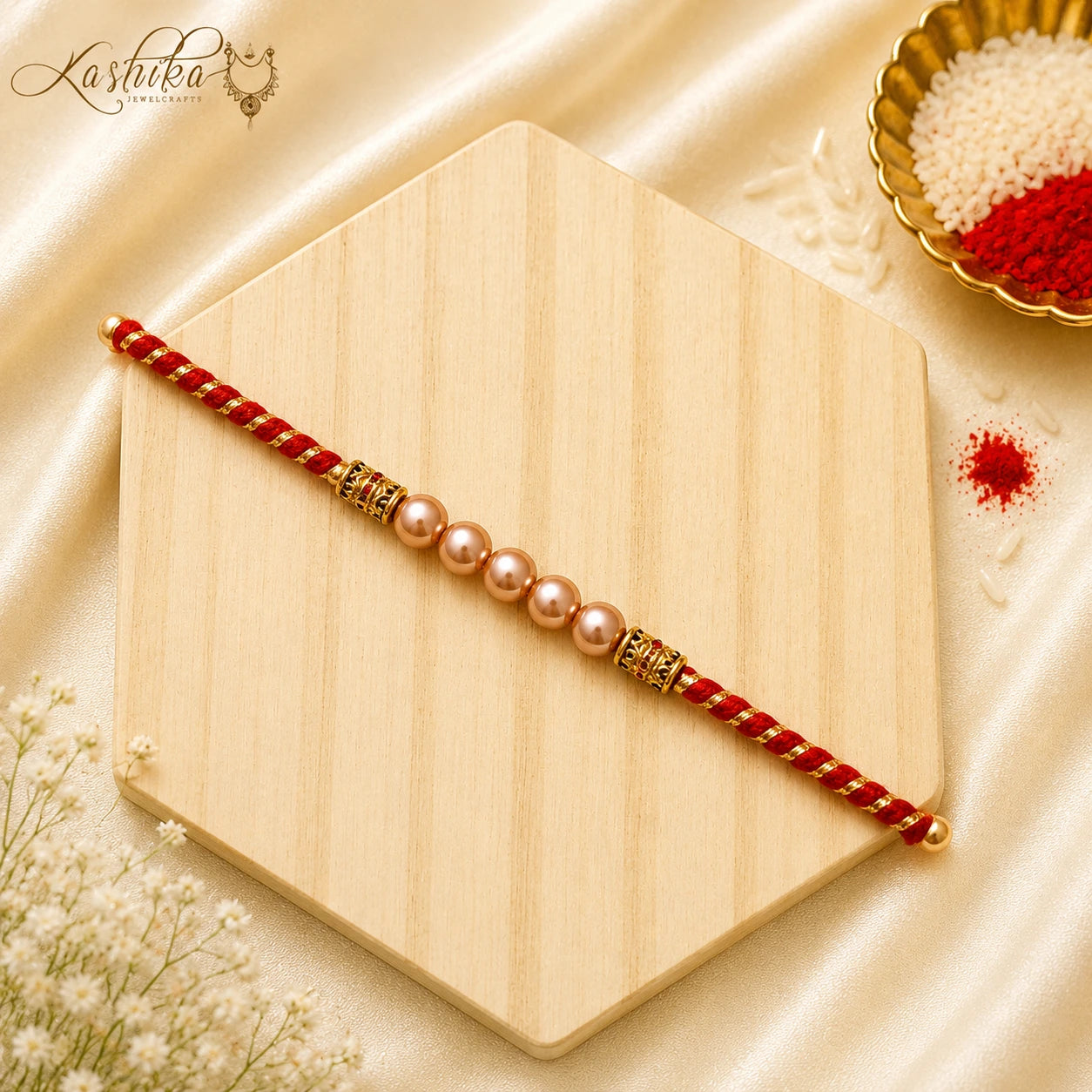 Minimal Pearl Bhai Rakhi