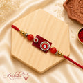 Ruby Floral Stone Bhai Rakhi