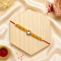 Yellow Kundan Stone Bhai Rakhi