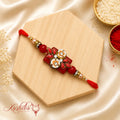 Ruby Floral Crystal Bhai Rakhi