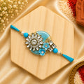 Blue Floral Designer Bhai Rakhi