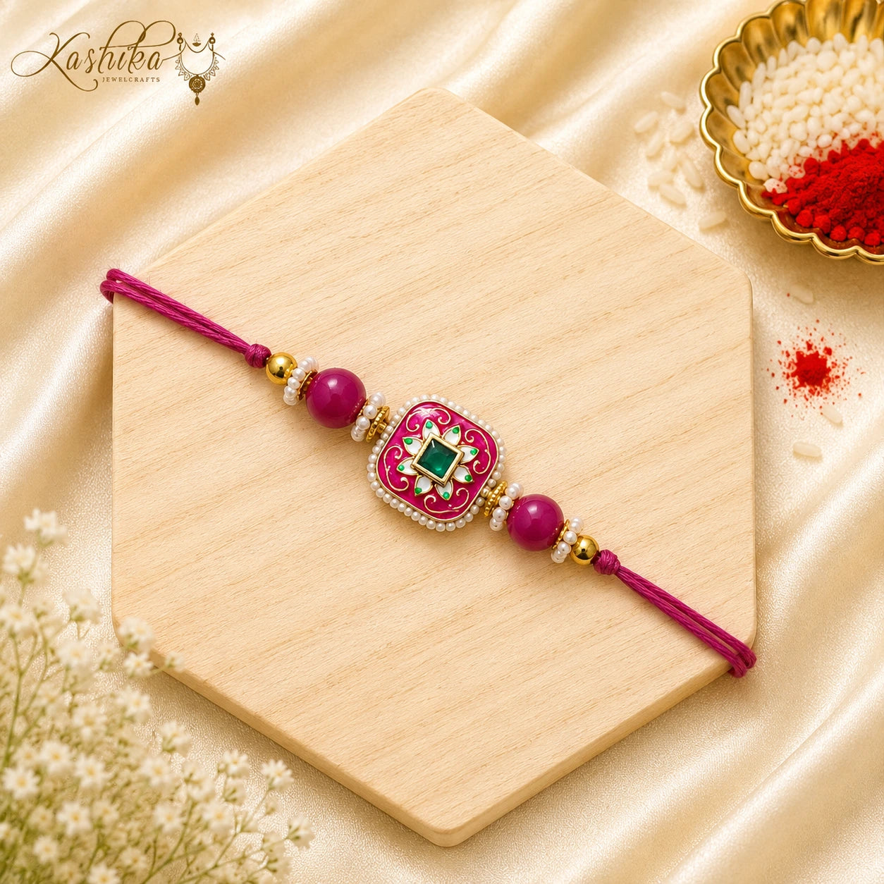 Pink Meenakari Bhai Rakhi