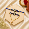 Blue Evil Eye Bhai Bhabhi Rakhi Set