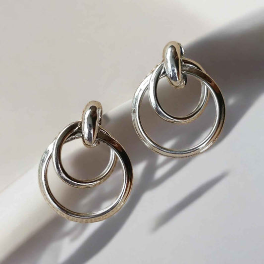 Sliver twisted hoop in hoop earrings - Kashika JewelCrafts