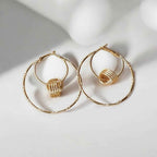 Gold stylish hoop earrings - Kashika JewelCrafts