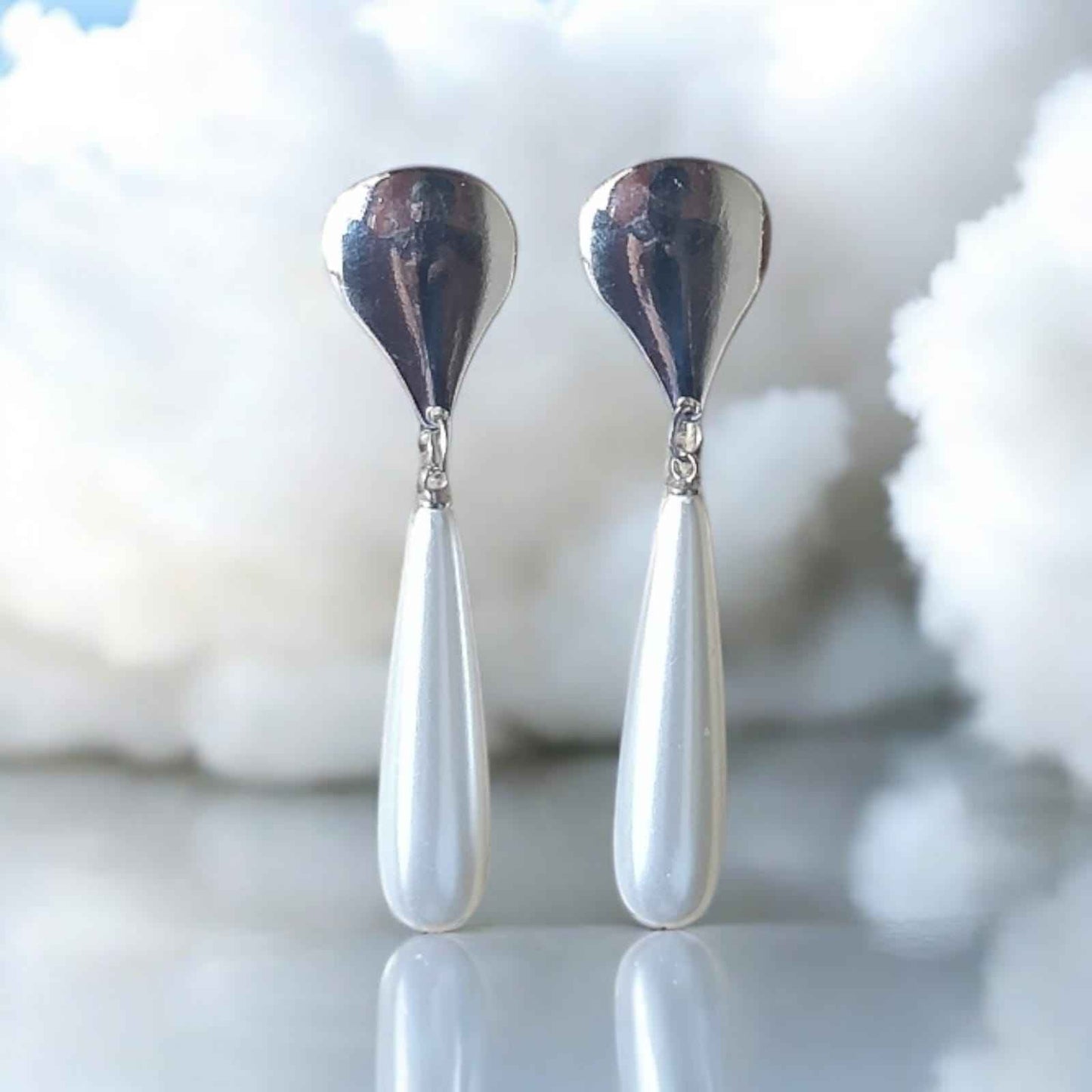 Ivory drop earrings - Kashika JewelCrafts
