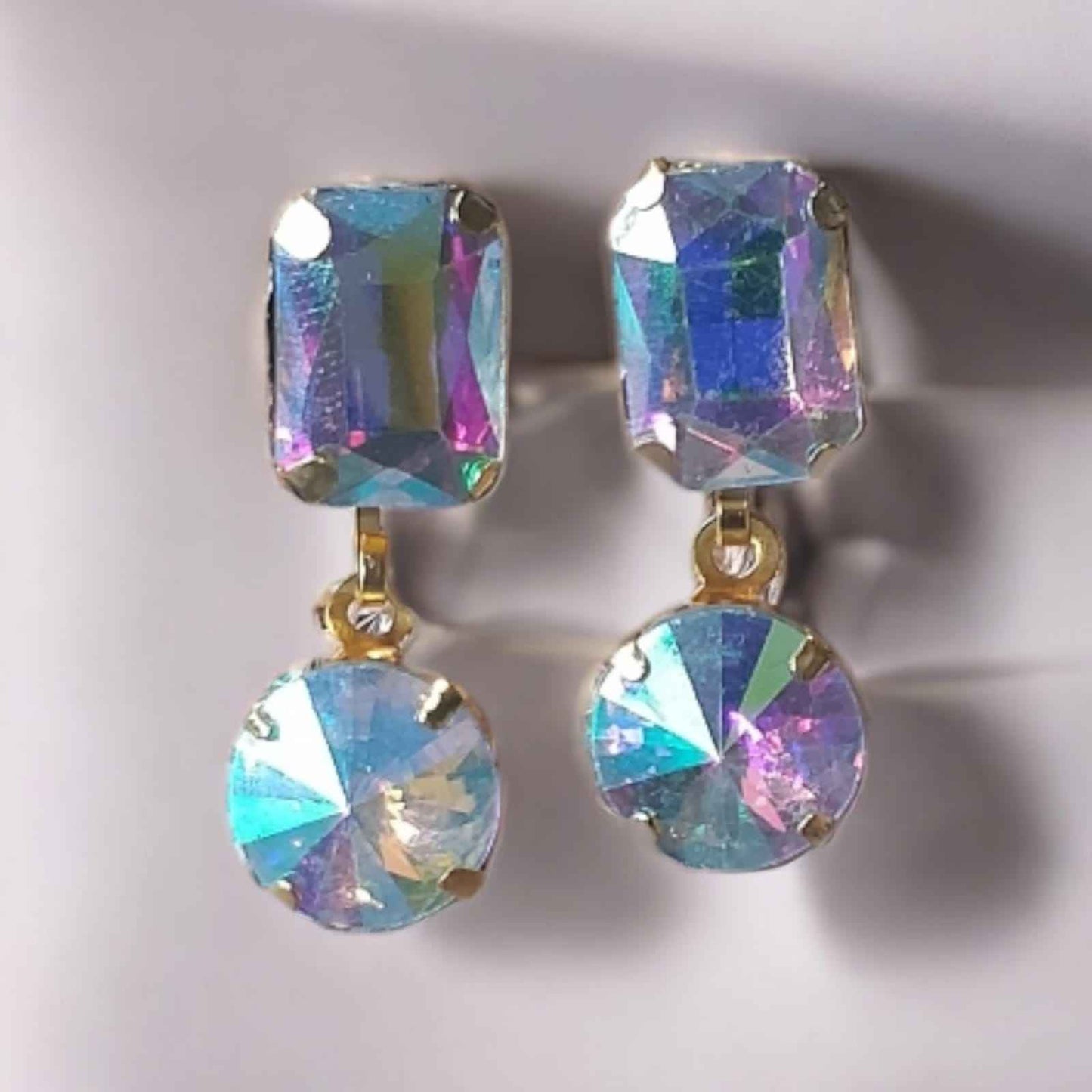 Multi-colored crystal stone earrings - Kashika JewelCrafts