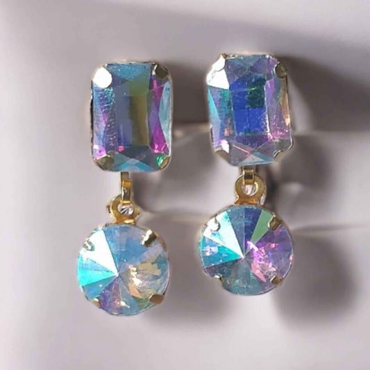 Multi-colored crystal stone earrings - Kashika JewelCrafts