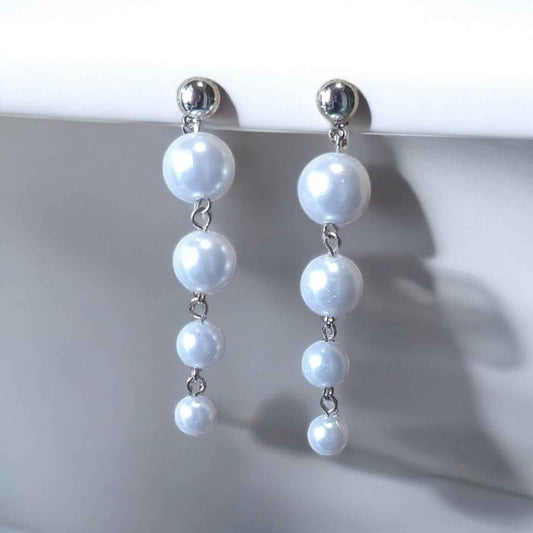 Silver pearl drop earrings - Kashika JewelCrafts
