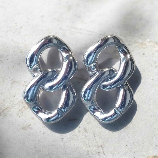 Chunky curb chain earrings - Kashika JewelCrafts