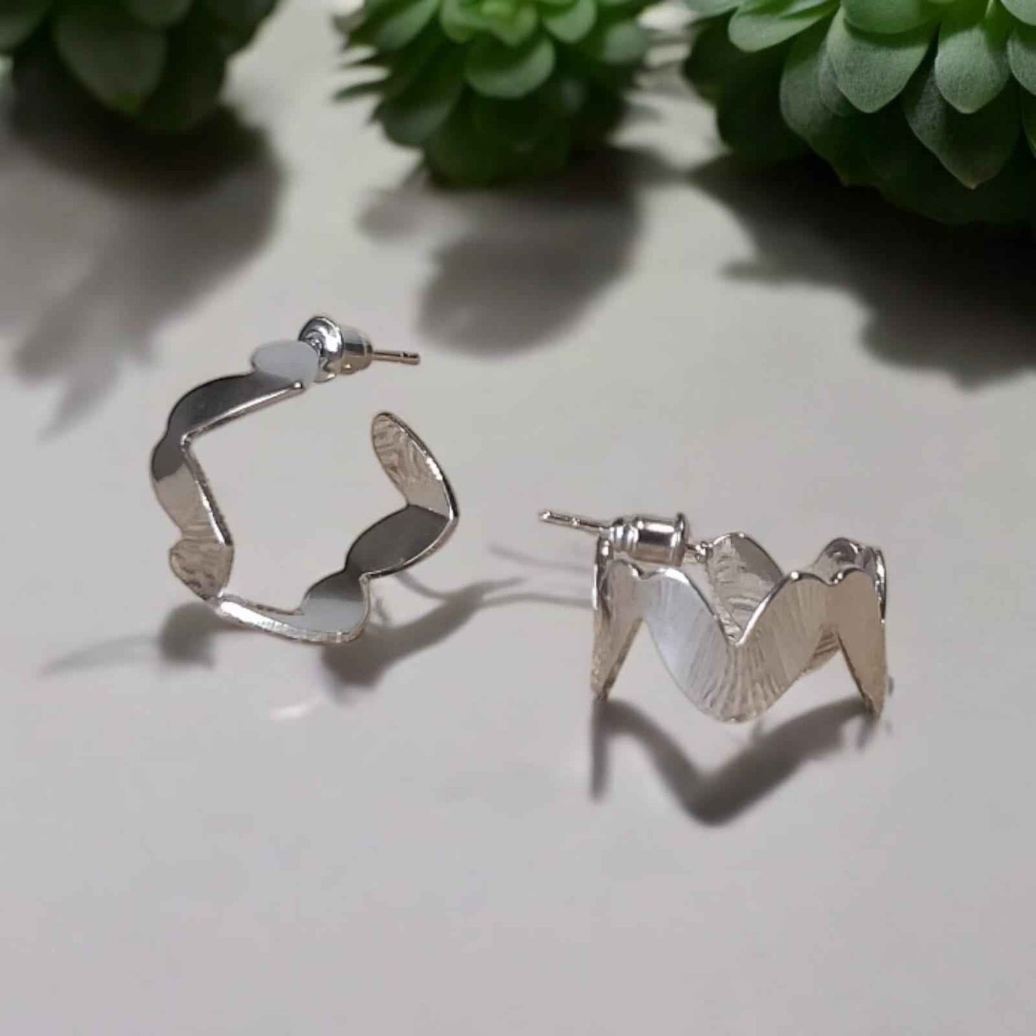 Small silver hoop earrings - Kashika JewelCrafts