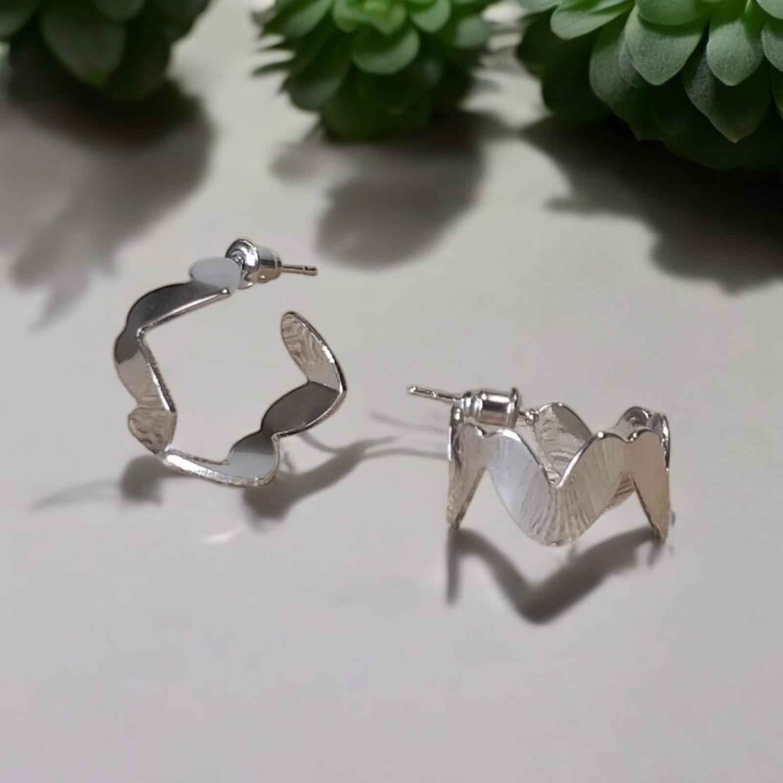 Small silver hoop earrings - Kashika JewelCrafts