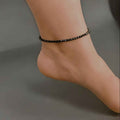 Black Beads Nazar Anklet - Kashika JewelCrafts