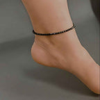Black Beads Nazar Anklet - Kashika JewelCrafts