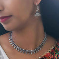 Oxidised dew drop set - Kashika JewelCrafts