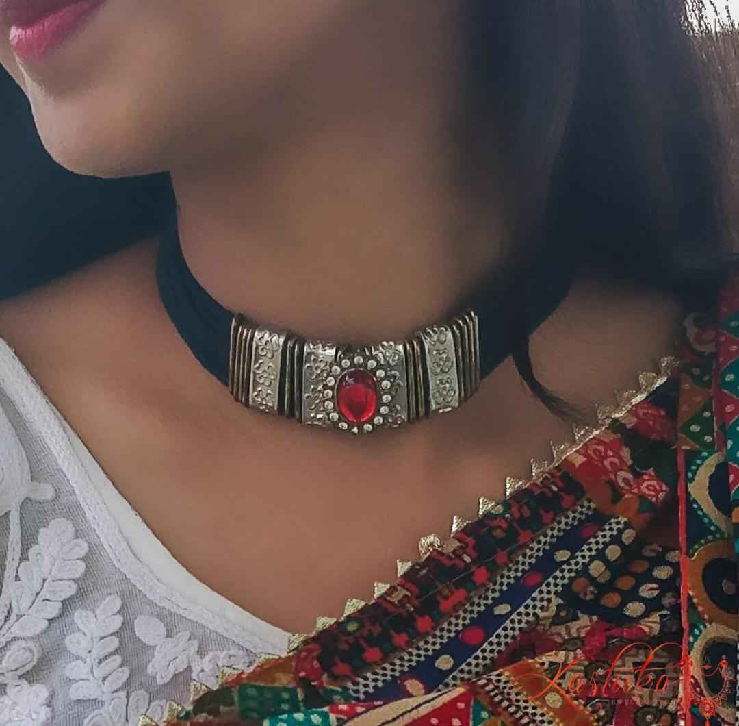 Timeless scarlet charm chokar - Kashika JewelCrafts