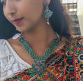 Emerald devi oxidised set - Kashika JewelCrafts