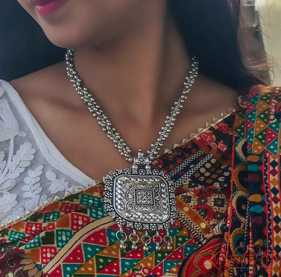 Oxidised rajputana neckpiece - Kashika JewelCrafts