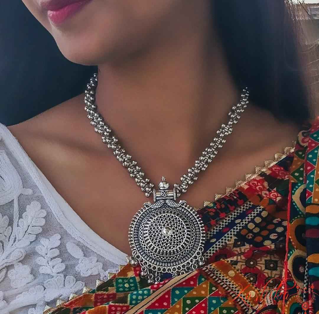 Oxidised rajputana neckpiece - Kashika JewelCrafts