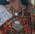Two layer oxidized long mirror chain - Kashika JewelCrafts