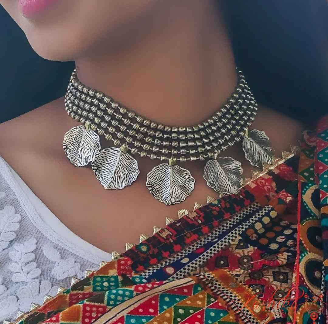 Earthly grace oxidised set - Kashika JewelCrafts