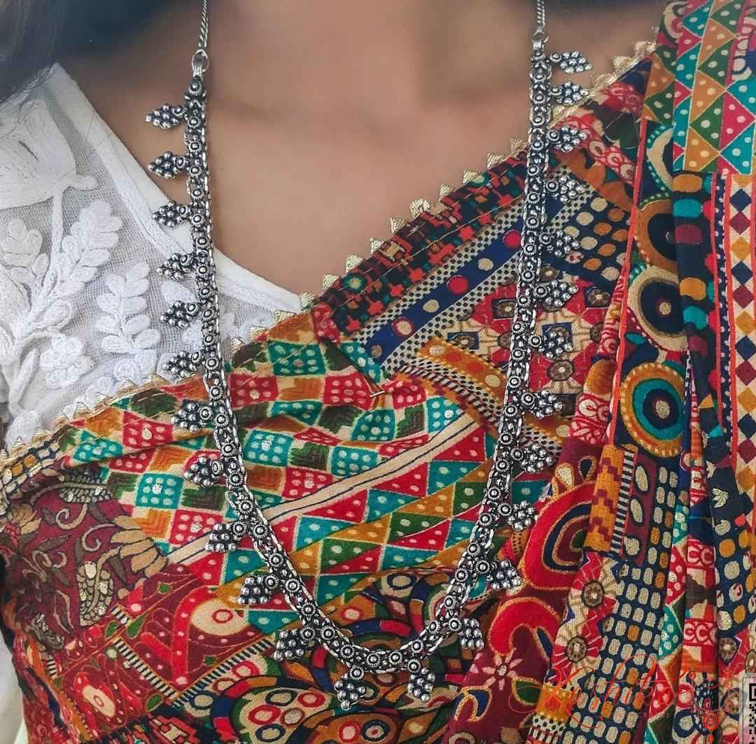 Vintage grace long oxidised chain - Kashika JewelCrafts