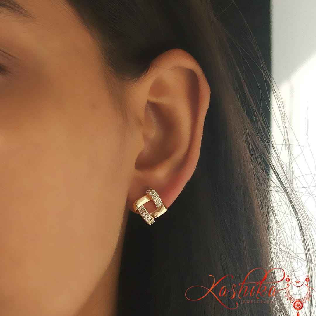 Dazzle square studs - Kashika JewelCrafts