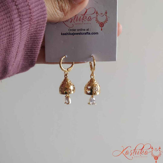 Rosegold jhumki earrings - Kashika JewelCrafts