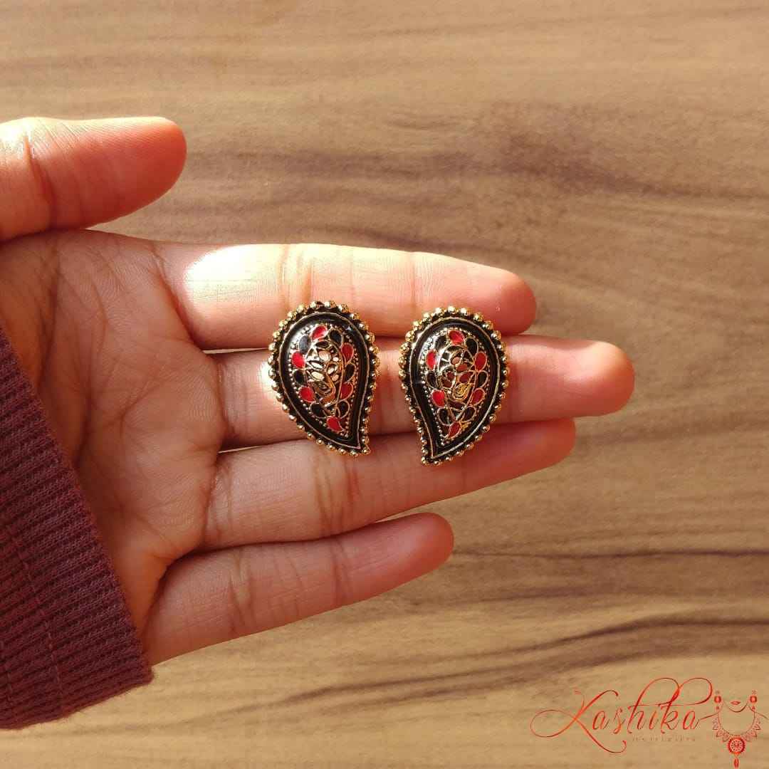Meenakari stud earrings - Kashika JewelCrafts